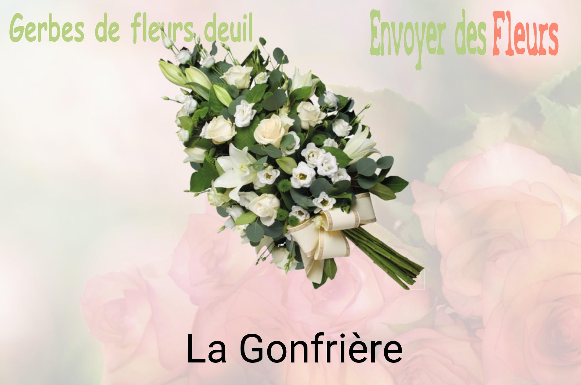 Gerbe de fleurs de deuil livrée à La Gonfrière